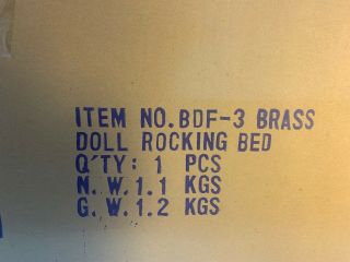 Vintage Baby Doll Crib Metal Brass Tone Rocking Bed With Mattress 12 