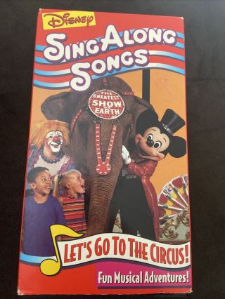 Vtg Disney Sing Along Songs Lets Go To The Circus Vhs 1994 Rare Htf Kids Mickey