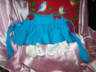 Vintage Mattel Chatty Cathy Org.  Blue Dress,  Socks,  White Sandals