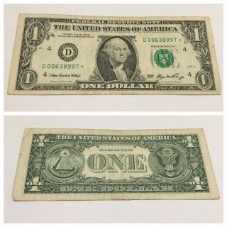 Vintage Rare 2006 Star Cleveland $1 Note Green Seal Note Washington One Dollar