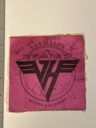 Van Halen Backstage Pass Detroit,  Masonic Auditorium,  May 2,  1979,  Vintage Rare