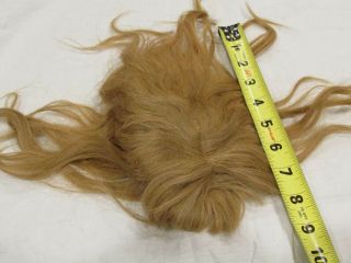 Antique Vintage Human Hair Doll Wig Dirty Blonde Center Part And Bangs