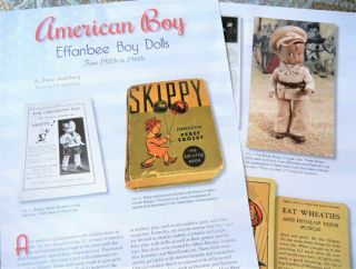 7p History Article - Antique Effanbee Composition Boy Dolls - Skippy,  Mickey,