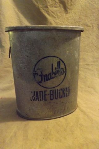 Vintage Galvanized Steel Metal Minnow Bucket Frabill 