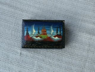 Lackey Ussr Mini Lacquer Box Hand Painted Signed Russian North Kholui Rare