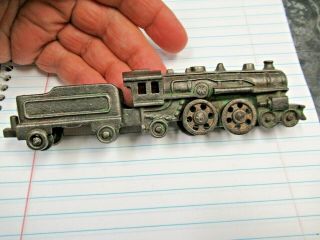 Antique 1920 - 30s Arcade Cast Iron Train Locomotive & Attached Tender Car