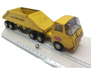 Vintage Tonka Mini Bottom Dump Truck And Trailer Rare 55160 (yellow) 9” Long