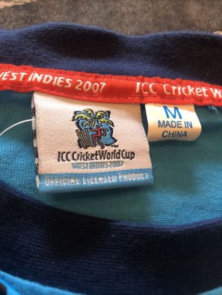 Rare Vintage ICC Cricket World Cup West Indies 2007 Fan T - shirt Medium Man 3