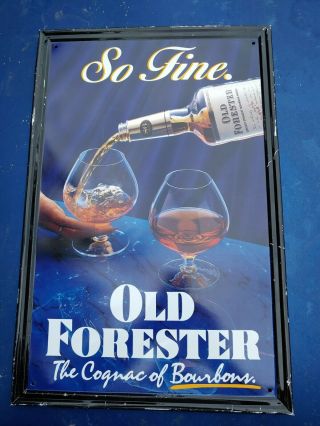 Vintage Old Forester Bourbon Whiskey Advertising Bar Wall Tin Metal Sign Rare