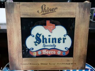 Rare Shiner beer sign,  wood bar sign.  Does not light up.  Read descriptio 3