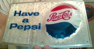 1950s Pepsi Cola Embossed Bottle Cap Sign For Machine Dispenser Cooler Game Room