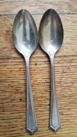 2 Antique,  Vintage Collectible Spoons 6 " 1881 Rogers Silver Plate -