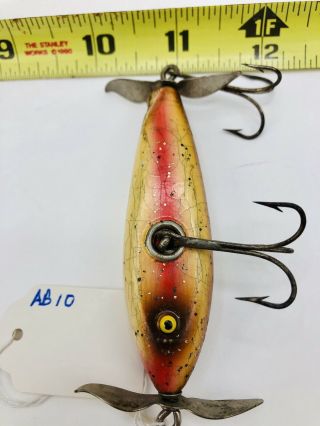 Paw Paw Flat Side Injured Minnow Lure Rainbow Finnish Vintage Old Fishing Plug 3