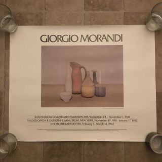 Rare Giorgio Morandi Exhibition Poster 1981 Moma Guggenheim 1952 Still Life Vtg