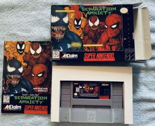Venom - Spider - Man: Separation Anxiety (snes) Nintendo Cib Complete Box Rare