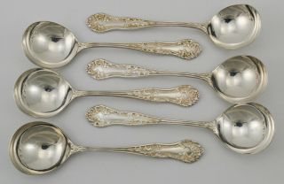 Rare Ehh Smith " Holly " Silverplate Bouillon Spoons (6)