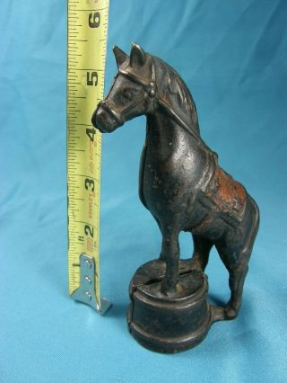 Antique Circus Horse 5 3/8 " Painted Cast Iron Still Bank Paint Patina