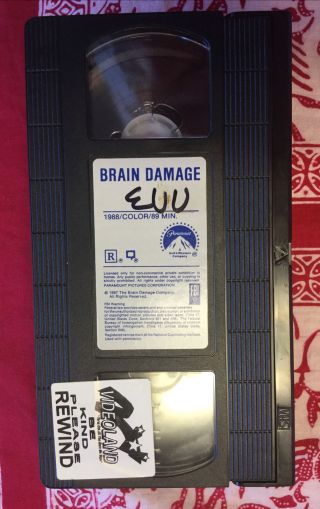 BRAIN DAMAGE HORROR VHS Video Tape PARAMOUNT RARE OOP HTF 1988 Cult Film,  Rental 3