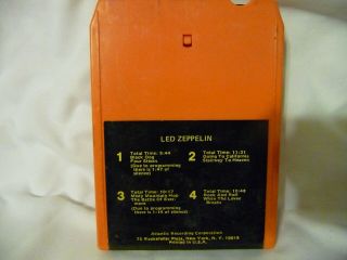 Rare Led Zeppelin Self Titled 8 Track Tape Pink Atlantic Records Plays Great