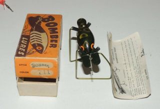 Vintage Bomberette Lure Model 711 In Frog Box And Paper