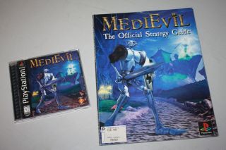 Medievil Sony Playstation 1 Ps1 Complete,  Rare Official Strategy Gude
