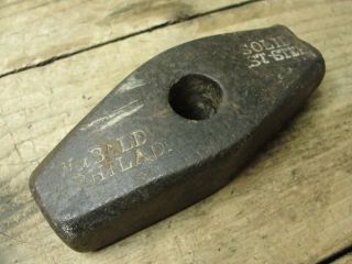 Antique Cast Steel 3 1/2 Lb.  Sledge Blacksmith Hammer Head Wm.  Baldwin Philad.