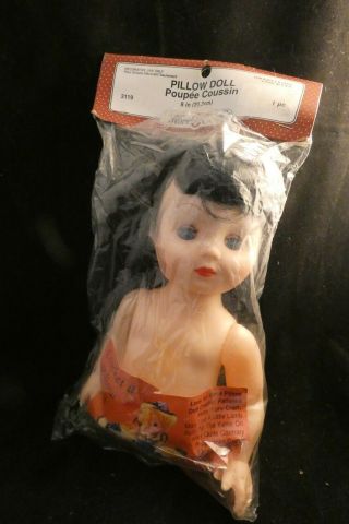 Fibre Craft 3119 Pillow Doll - 8” - Black Hair Blue Eyes