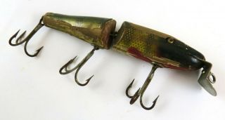 Creek Chub Bait Co.  Vintage Pikie Minnow Glass Eye Wood Fishing Lure,  Rough