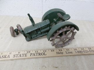 Vintage Antique Cast Iron Toy Tractor Steel Wheels