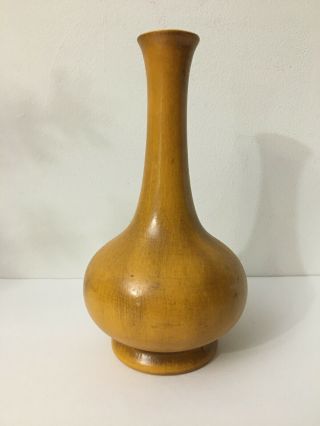 Vintage Royal Haeger Pottery Bud Vase 413 Yellow Antique Stain Mcm