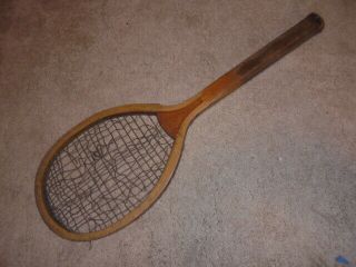Rare Antique Dellwood Wooden Tennis Racket Marshall Field & Company