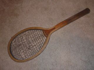 Rare Antique Dellwood Wooden Tennis Racket Marshall Field & Company 2