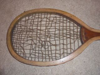 Rare Antique Dellwood Wooden Tennis Racket Marshall Field & Company 3