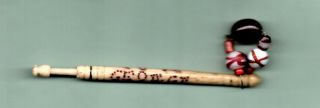 Antique Bovine Bone Lace Bobbin Inscribed " George Lansbrey 1874 "