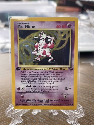 1999 Pokemon Jungle Mr.  Mime Holo 1st Edition 6 Nm - Mt Psa Ready Wotc Rare Card