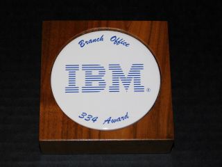 Rare Vtg IBM Computer Software Engineer Employee Award 6 Drink Cork Coaster Set 2