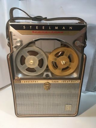 1958 Rare Steelman ”transitape” All Transistor Battery Operated Tape Recorder