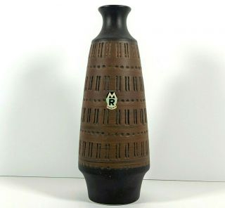 Mr Marzi & Remy Keramik Vase Brown Fat Lava Vintage Mid Century W.  Germany Rare