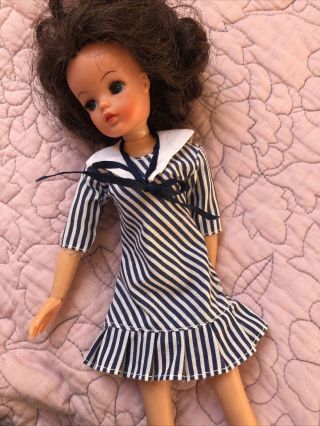 Sindy Doll Vintage Clothing Party Girl 1983 Sailor Dress Blue White 44762