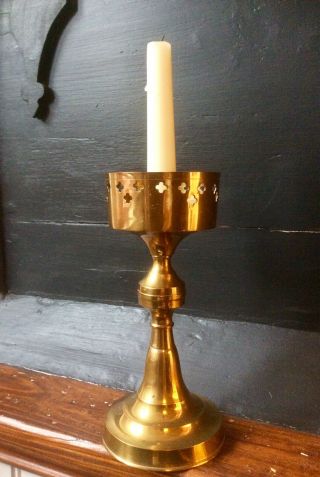 Antique Vintage Brass Candlestick,  Ornate Candle Holder,  Church Salvage,  Unusual