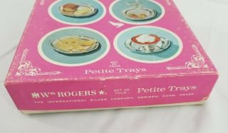 Vintage Wm Rogers Silver Plate Petite Trays set of 8 box for 4 2