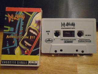 Rare Oop Def Leppard Cassette Tape Armageddon It,  1 Hysteria Rock Metal Girl