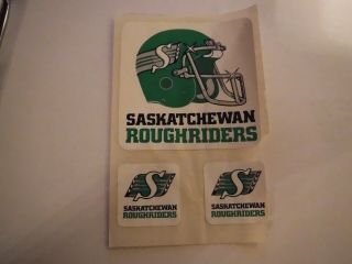 Vintage Authentic Saskatchewan Roughriders Sticker Set Cfl Rare - 1980s