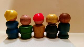 Vintage Fisher - Price Wood Little People With Rare Bully Boy 3