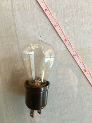 Antique Small Light Bulb Carbon Filament " T.  M.  E.  R.  &l.  Co " Markings On Bulb