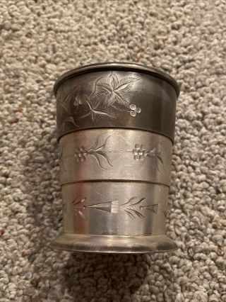 Antique Pairpoint Mfg Co Quadruple Plate Silver Plated Collapsing Travel Cup 42c