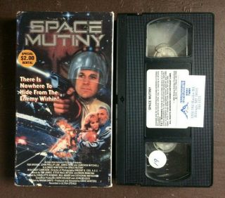 Space Mutiny Oop Vhs Tape Horror Rare Reb Brown Cameron Mitchell Sci - Fi Aip