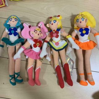 1990s Japan Antique Bandai Sailor Moon Body Length Plush Doll 25cm Size Set Of 4