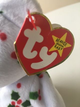TEDDY™1998 HOLIDAY BEAR Ty™ 5TH GEN BEANIE BABY RETIRED WITH ERRORS VERY RARE 2