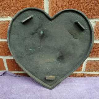Vintage Antique Cast Iron Hummingbird Heart Wall Decor Plaque Vintage Metal Art 2